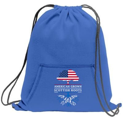 American Grown With Scottish Roots Gift Scotland Gift Sweatshirt Cinch Pack Bag