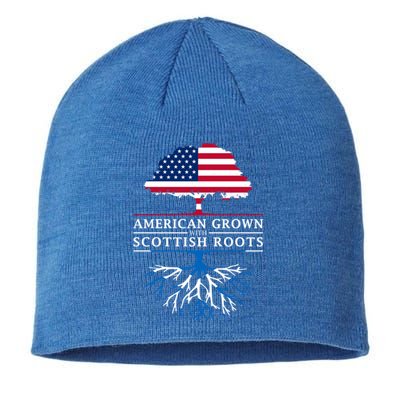 American Grown With Scottish Roots Gift Scotland Gift Sustainable Beanie