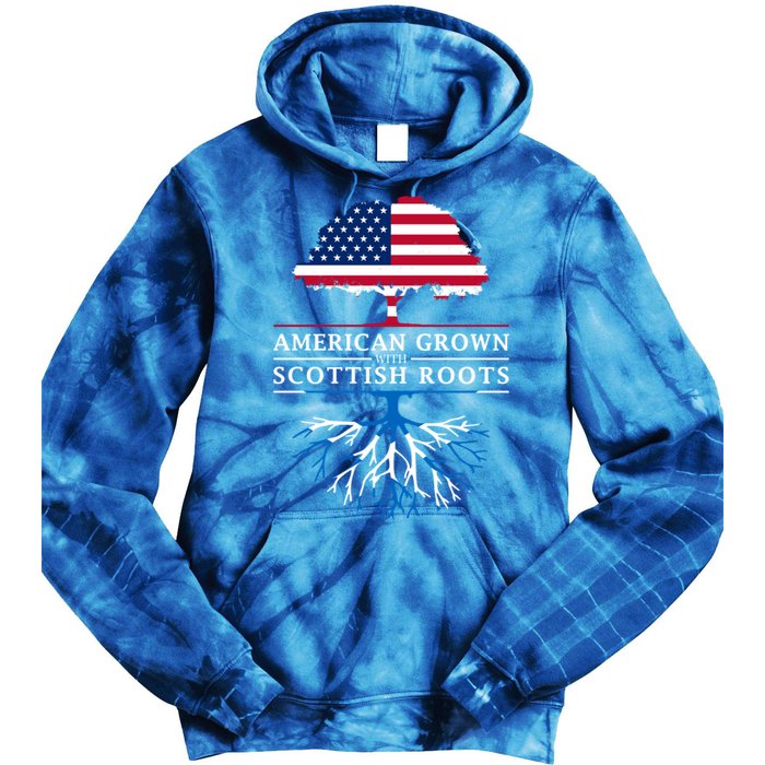 American Grown With Scottish Roots Gift Scotland Gift Tie Dye Hoodie