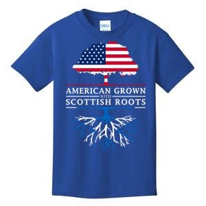 American Grown With Scottish Roots Gift Scotland Gift Kids T-Shirt