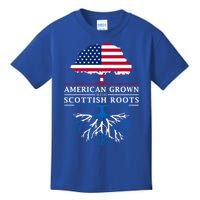 American Grown With Scottish Roots Gift Scotland Gift Kids T-Shirt