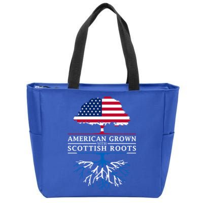 American Grown With Scottish Roots Gift Scotland Gift Zip Tote Bag