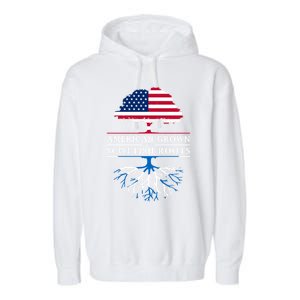 American Grown With Scottish Roots Gift Scotland Gift Garment-Dyed Fleece Hoodie