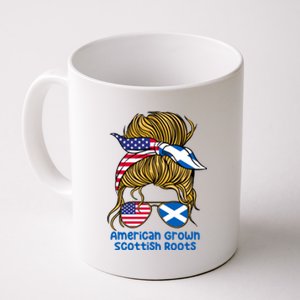 American Grown With Scottish Roots Messy Bun Cute Gift Coffee Mug