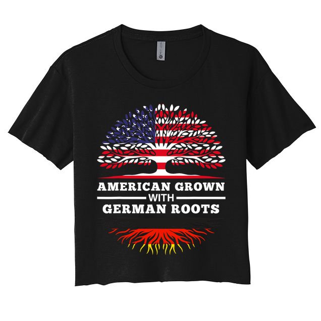 American Grown With German Roots Family Heritage Germany Crop Top
