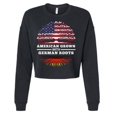 American Grown With German Roots Family Heritage Germany Cropped Pullover Crew