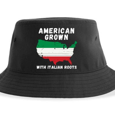 American Grown With Italian Roots, Italian Pride Italian USA Sustainable Bucket Hat