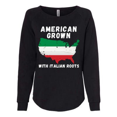 American Grown With Italian Roots, Italian Pride Italian USA Womens California Wash Sweatshirt