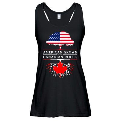 American Grown With Canadian Roots Canada Ladies Essential Flowy Tank