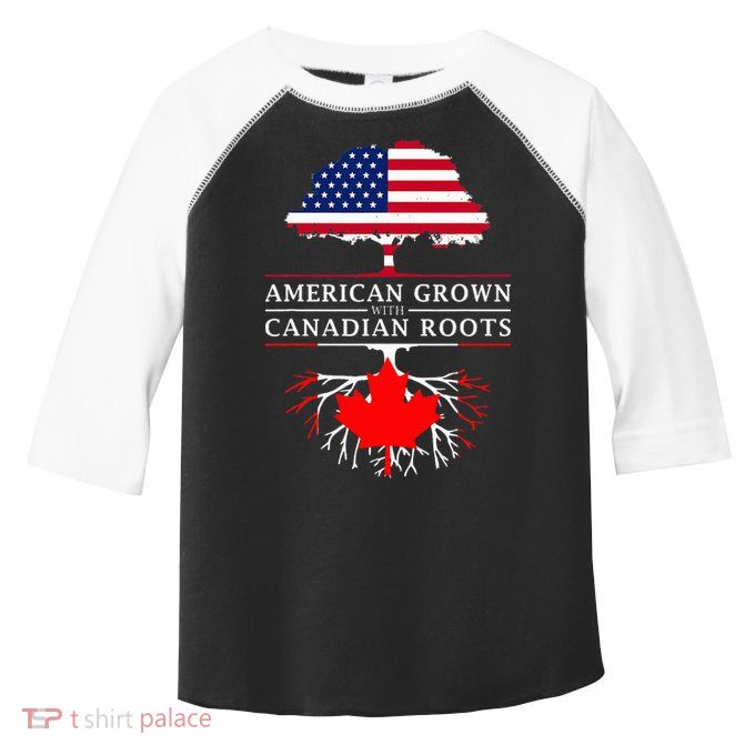 American Grown With Canadian Roots Canada Toddler Fine Jersey T-Shirt