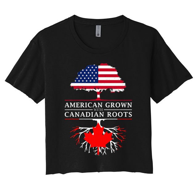 American Grown With Canadian Roots Canada Crop Top