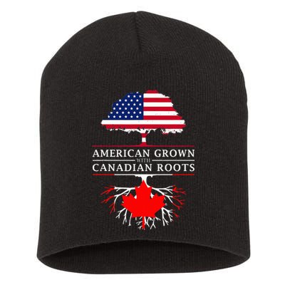 American Grown With Canadian Roots Canada Short Acrylic Beanie