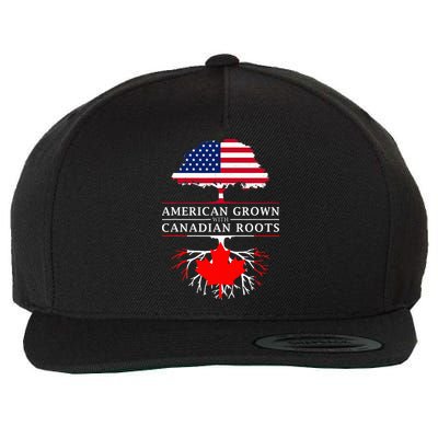 American Grown With Canadian Roots Canada Wool Snapback Cap
