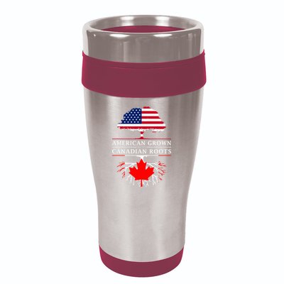 American Grown With Canadian Roots Canada 16oz Travel Tumbler