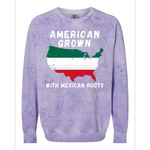 American Grown With Mexican Roots, Mexican Pride Mexican USA Colorblast Crewneck Sweatshirt