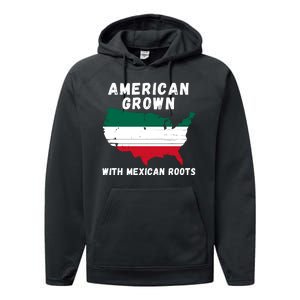 American Grown With Mexican Roots, Mexican Pride Mexican USA Performance Fleece Hoodie