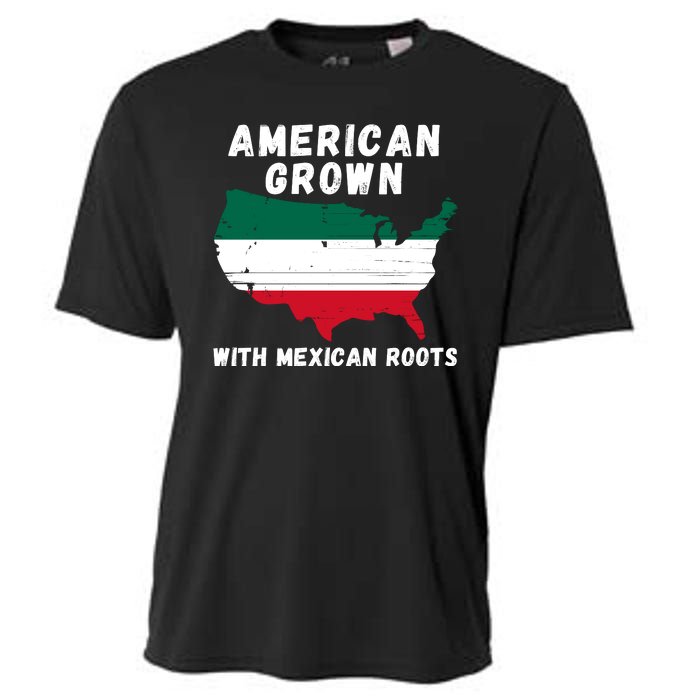 American Grown With Mexican Roots, Mexican Pride Mexican USA Cooling Performance Crew T-Shirt