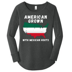 American Grown With Mexican Roots, Mexican Pride Mexican USA Women's Perfect Tri Tunic Long Sleeve Shirt