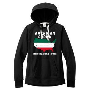 American Grown With Mexican Roots, Mexican Pride Mexican USA Women's Fleece Hoodie