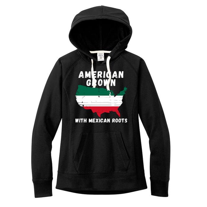 American Grown With Mexican Roots, Mexican Pride Mexican USA Women's Fleece Hoodie