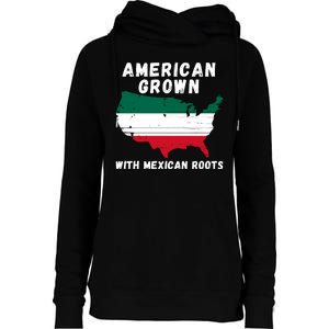 American Grown With Mexican Roots, Mexican Pride Mexican USA Womens Funnel Neck Pullover Hood