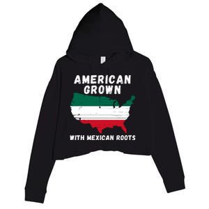 American Grown With Mexican Roots, Mexican Pride Mexican USA Crop Fleece Hoodie