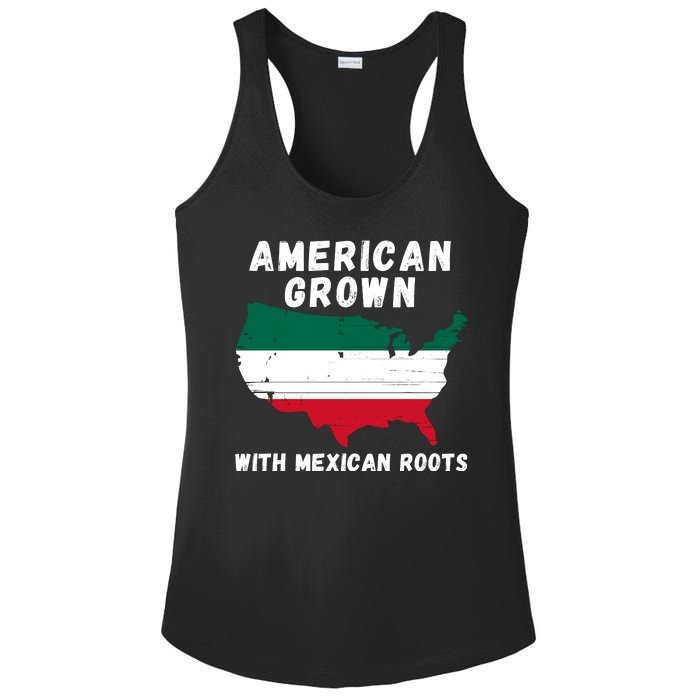 American Grown With Mexican Roots, Mexican Pride Mexican USA Ladies PosiCharge Competitor Racerback Tank