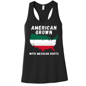 American Grown With Mexican Roots, Mexican Pride Mexican USA Women's Racerback Tank