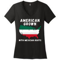 American Grown With Mexican Roots, Mexican Pride Mexican USA Women's V-Neck T-Shirt