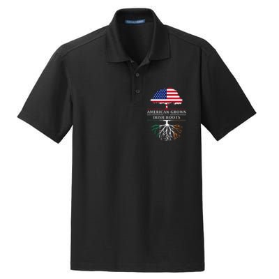 American Grown with Irish Roots Ireland Dry Zone Grid Polo