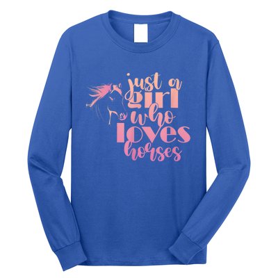 A Girl Who Loves Horses A Horse Lover Gift Girls' Youth Gift Long Sleeve Shirt