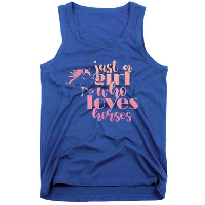 A Girl Who Loves Horses A Horse Lover Gift Girls' Youth Gift Tank Top