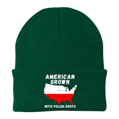 American Grown With Polish Roots, Polish Pride Poland USA Knit Cap Winter Beanie