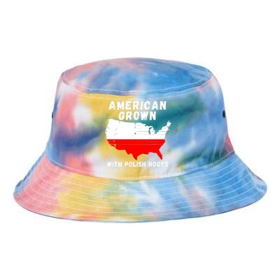 American Grown With Polish Roots, Polish Pride Poland USA Tie Dye Newport Bucket Hat