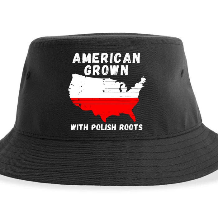 American Grown With Polish Roots, Polish Pride Poland USA Sustainable Bucket Hat