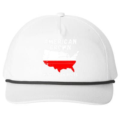 American Grown With Polish Roots, Polish Pride Poland USA Snapback Five-Panel Rope Hat