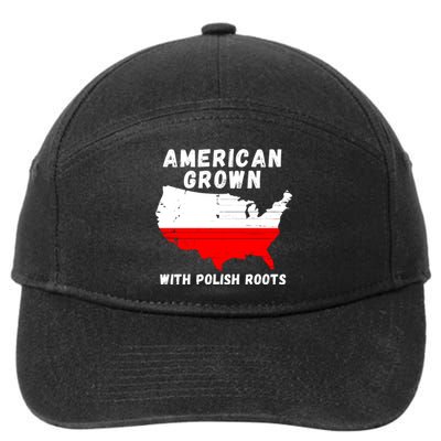 American Grown With Polish Roots, Polish Pride Poland USA 7-Panel Snapback Hat