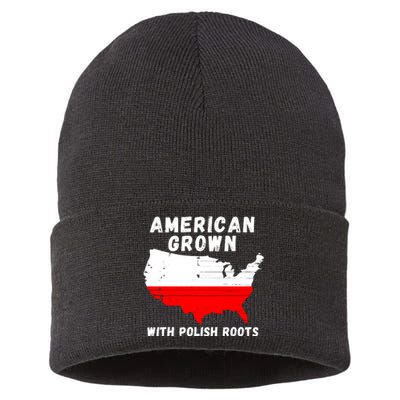 American Grown With Polish Roots, Polish Pride Poland USA Sustainable Knit Beanie