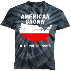 American Grown With Polish Roots, Polish Pride Poland USA Kids Tie-Dye T-Shirt