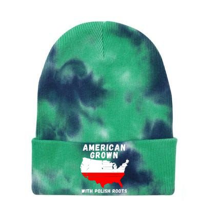 American Grown With Polish Roots, Polish Pride Poland USA Tie Dye 12in Knit Beanie