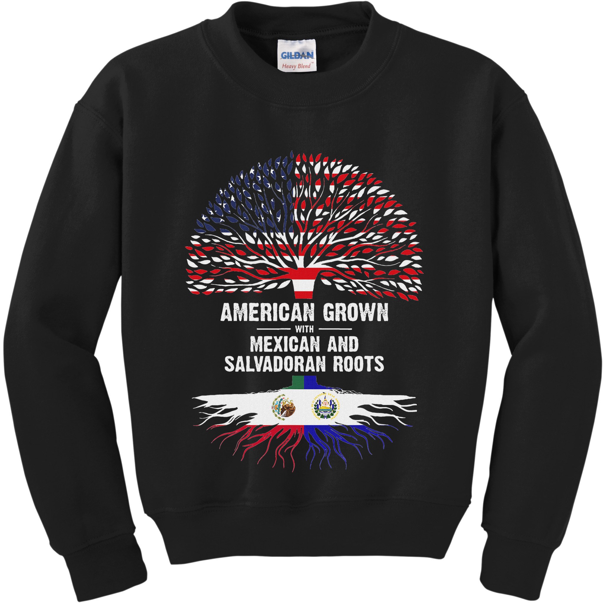 American Grown With Mexican Salvadoran Roots Kids Sweatshirt