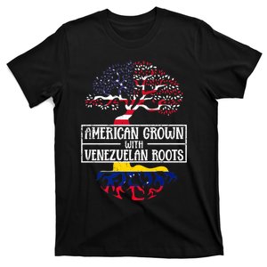 American Grown With Venezuelan Roots Usa Flag Venezuela T-Shirt