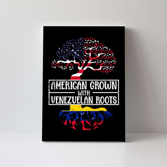 American Grown With Venezuelan Roots Usa Flag Venezuela Canvas