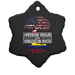 American Grown With Venezuelan Roots Usa Flag Venezuela Ceramic Star Ornament