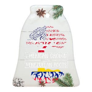 American Grown With Venezuelan Roots Usa Flag Venezuela Ceramic Bell Ornament