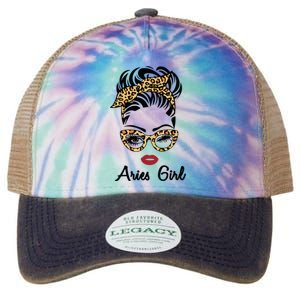 Aries Girl Woman Face Leopard Bandana Wink Eye Legacy Tie Dye Trucker Hat