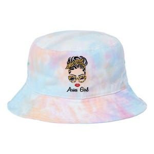 Aries Girl Woman Face Leopard Bandana Wink Eye Tie Dye Newport Bucket Hat