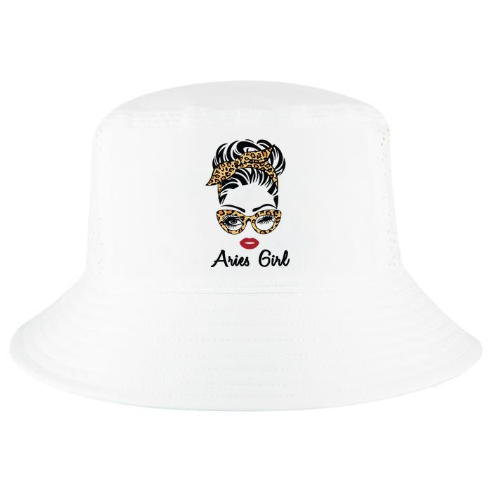 Aries Girl Woman Face Leopard Bandana Wink Eye Cool Comfort Performance Bucket Hat