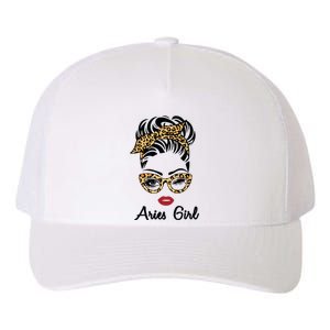 Aries Girl Woman Face Leopard Bandana Wink Eye Yupoong Adult 5-Panel Trucker Hat