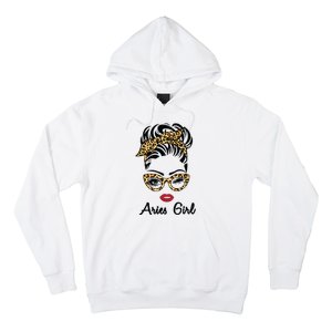 Aries Girl Woman Face Leopard Bandana Wink Eye Hoodie